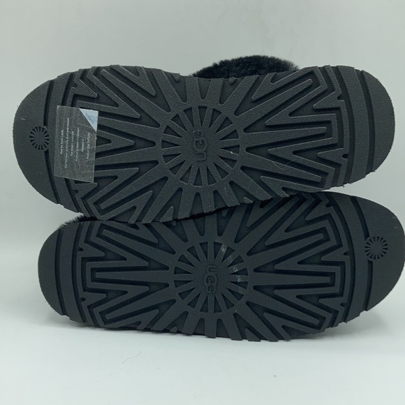 UGG Classic Disquette Black Sheepskin Slippers - Picture 7 of 9